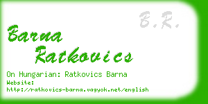 barna ratkovics business card